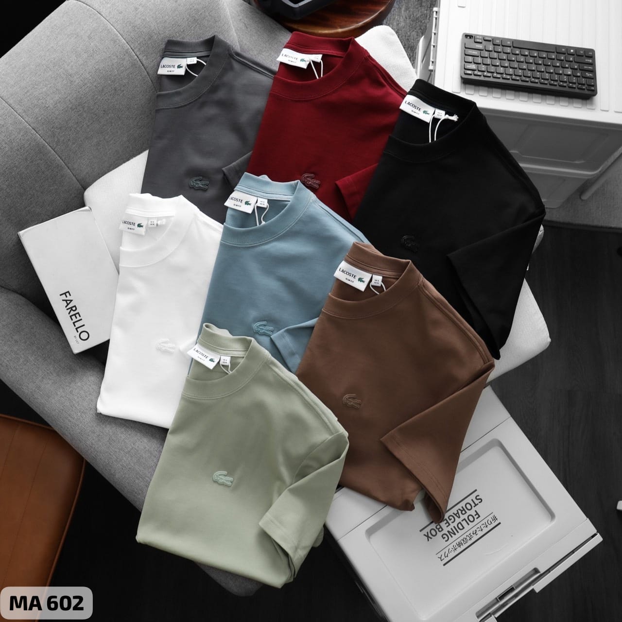 LACOSTE CREW NECK PLAIN T-SHIRT