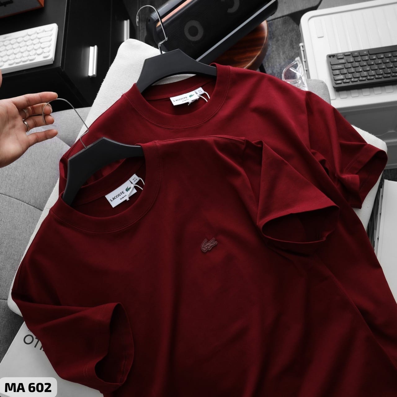 LACOSTE CREW NECK PLAIN T-SHIRT
